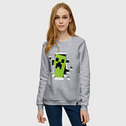 Свитшот хлопковый женский Crash Minecraft, цвет: меланж — фото 2