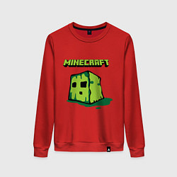 Свитшот хлопковый женский Minecraft Creeper, цвет: красный