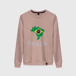 Свитшот хлопковый женский Brazil Country, цвет: пыльно-розовый