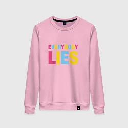 Свитшот хлопковый женский Everybody Lies, цвет: светло-розовый