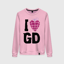 Свитшот хлопковый женский I love GD, цвет: светло-розовый