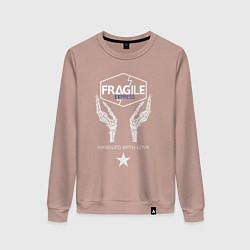 Свитшот хлопковый женский Fragile Express, цвет: пыльно-розовый