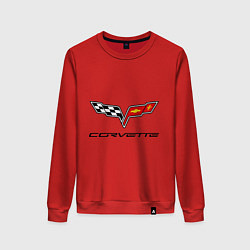 Свитшот хлопковый женский Chevrolet corvette, цвет: красный