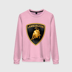 Свитшот хлопковый женский Lamborghini logo, цвет: светло-розовый