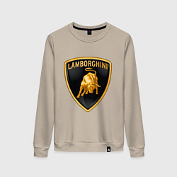 Свитшот хлопковый женский Lamborghini logo, цвет: миндальный