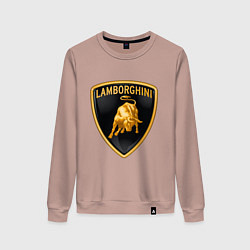 Свитшот хлопковый женский Lamborghini logo, цвет: пыльно-розовый