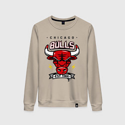 Свитшот хлопковый женский Chicago Bulls est. 1966, цвет: миндальный