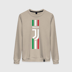 Свитшот хлопковый женский FC Juventus: Italy, цвет: миндальный
