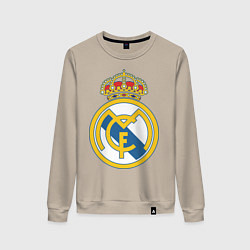 Свитшот хлопковый женский Real Madrid FC, цвет: миндальный