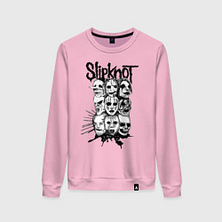 Свитшот хлопковый женский Slipknot Faces, цвет: светло-розовый