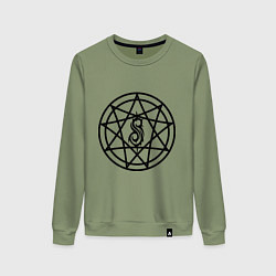 Свитшот хлопковый женский Slipknot Pentagram, цвет: авокадо