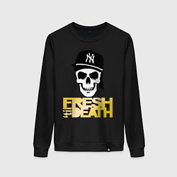 Свитшот хлопковый женский Fresh til Death, цвет: черный