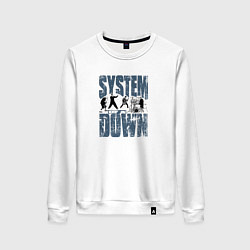 Свитшот хлопковый женский System of a Down большое лого, цвет: белый