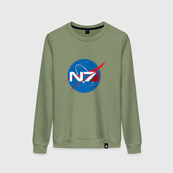 Свитшот хлопковый женский NASA N7, цвет: авокадо