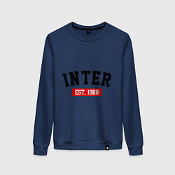 Свитшот хлопковый женский FC Inter Est. 1908, цвет: тёмно-синий