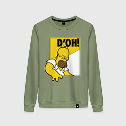 Свитшот хлопковый женский Homer D'OH!, цвет: авокадо