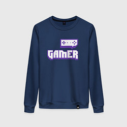 Свитшот хлопковый женский Twitch Gamer, цвет: тёмно-синий