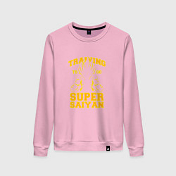 Свитшот хлопковый женский Super Saiyan Training, цвет: светло-розовый