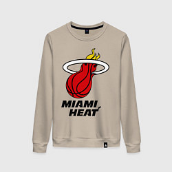 Свитшот хлопковый женский Miami Heat-logo, цвет: миндальный