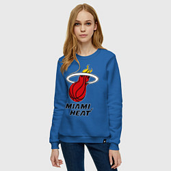 Свитшот хлопковый женский Miami Heat-logo, цвет: синий — фото 2