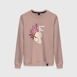 Свитшот хлопковый женский Natsu Quote, цвет: пыльно-розовый