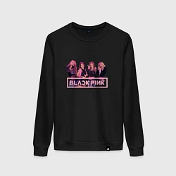 Свитшот хлопковый женский Black Pink Band, цвет: черный