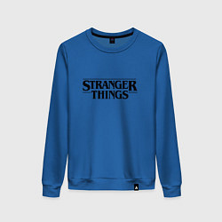 Свитшот хлопковый женский Stranger Things, цвет: синий
