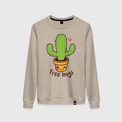 Женский свитшот Cactus: free hugs