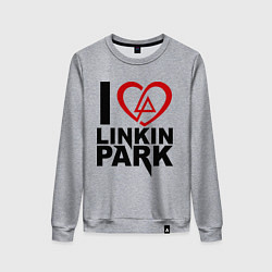 Свитшот хлопковый женский I love Linkin Park, цвет: меланж