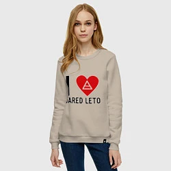 Свитшот хлопковый женский I love Jared Leto, цвет: миндальный — фото 2