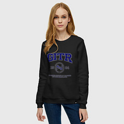 Свитшот хлопковый женский GITR University, цвет: черный — фото 2