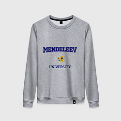 Свитшот хлопковый женский MENDELEEV University, цвет: меланж