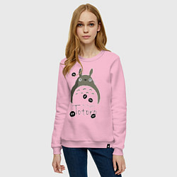 Свитшот хлопковый женский My Neighbor Totoro, цвет: светло-розовый — фото 2
