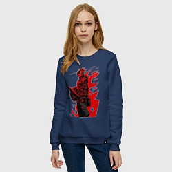 Свитшот хлопковый женский Убийца гоблинов, цвет: тёмно-синий — фото 2