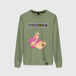 Свитшот хлопковый женский GEODEZZIST, цвет: авокадо