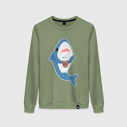 Свитшот хлопковый женский Hype Shark, цвет: авокадо