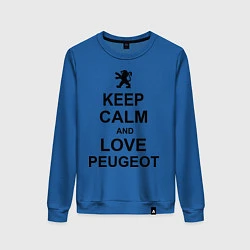 Свитшот хлопковый женский Keep Calm & Love Peugeot, цвет: синий