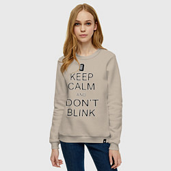 Свитшот хлопковый женский Keep Calm & Don't Blink, цвет: миндальный — фото 2