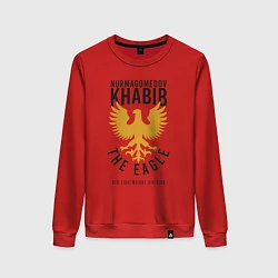 Свитшот хлопковый женский Khabib: The Eagle, цвет: красный