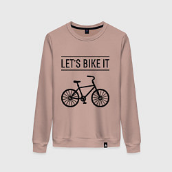 Свитшот хлопковый женский Lets bike it, цвет: пыльно-розовый