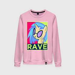 Свитшот хлопковый женский DJ Pon-3 RAVE, цвет: светло-розовый