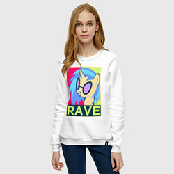 Свитшот хлопковый женский DJ Pon-3 RAVE, цвет: белый — фото 2