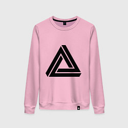 Свитшот хлопковый женский Triangle Visual Illusion, цвет: светло-розовый