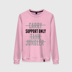 Свитшот хлопковый женский Support only, цвет: светло-розовый