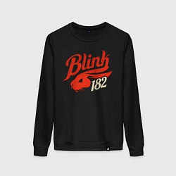 Свитшот хлопковый женский Blink-182, цвет: черный