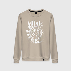 Свитшот хлопковый женский Blink-182: Smile, цвет: миндальный
