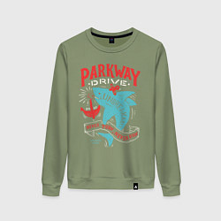 Свитшот хлопковый женский Parkway Drive: Unbreakable, цвет: авокадо