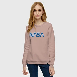 Свитшот хлопковый женский NASA, цвет: пыльно-розовый — фото 2