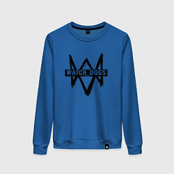 Свитшот хлопковый женский Watch Dogs: Black Logo, цвет: синий