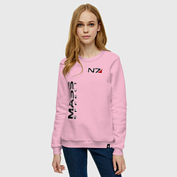 Свитшот хлопковый женский MASS EFFECT N7, цвет: светло-розовый — фото 2